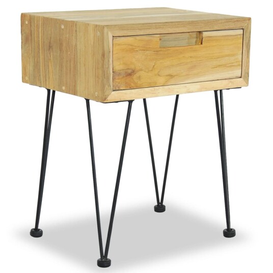 vidaXL Nattbord 40x30x50 cm massiv teak