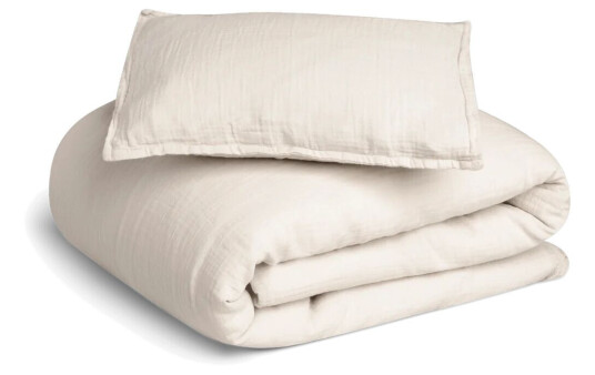 Garbo&Friends Eggshell Muslin sengesett baby 70x80 cm/28x35 cm