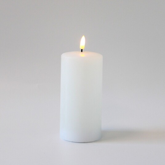 Ledlife LED Blokklys 15cm høy smelte look flammeeffekt   Ø7,5cm fungerer m. fjernkontroll timer ekte stearin