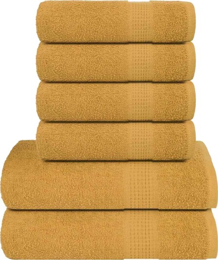 vidaXL 6 delers håndklesett FROGN gull 360 gsm vidaXL 6 delers håndklesett FROGN gull 360 gsm