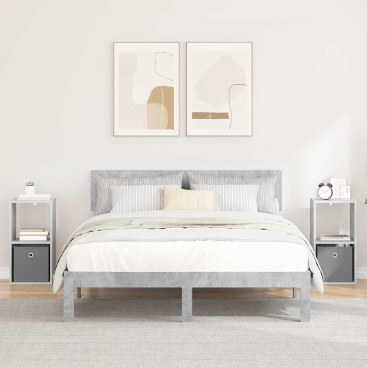Nattbord 2 pcs Betonggrå 30,5 x 27 x 59,5 cm Konstruert tre