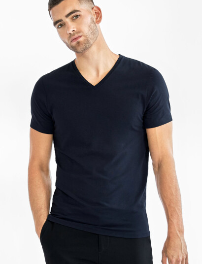 Bread & Boxers V-Neck T-Shirt - Navy - M Bread & Boxers V-Neck T-Shirt - Navy - M