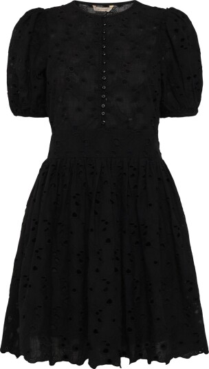 by Ti Mo Broderie Anglaise Puffed Dress Black S