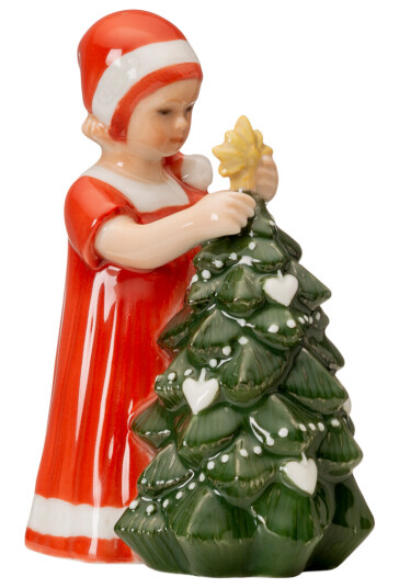 Royal Copenhagen Elsa figur med juletre 13 cm rød