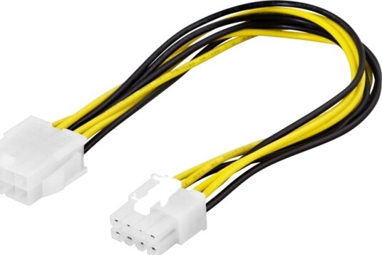 Deltaco 8-pins EPS12V Forlengningskabel 25 cm PSU tilbehør Deltaco 8-pins EPS12V Forlengningskabel 25 cm PSU tilbehør