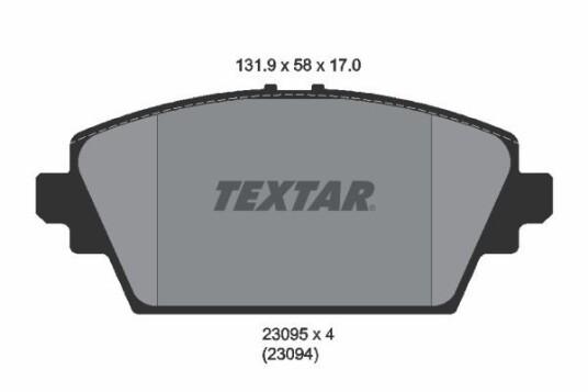 Bremseklosser TEXTAR 2309501 Bremseklosser TEXTAR 2309501