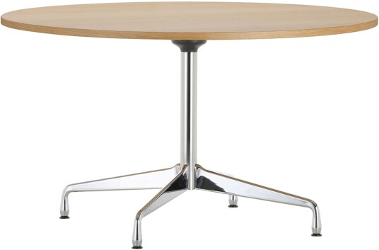 Vitra - Eames Segmented Tables Dining Round Table Ø 130 Top Hpl White Plastic Edge Black Legs And Column Chrome Spisebord Charles & Ray Hvit Laminat/metall