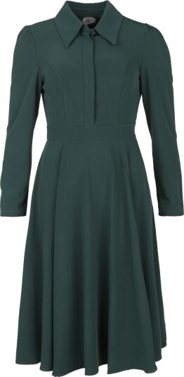 H&R London Middellang kjole   Olive Bloom Dress   XS til 3XL   Damer   grønn