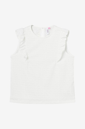 Vero Moda Girl Topp vmPalma SL O neck Top Girl Hvit