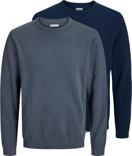 Jack & Jones Jjebasic Knit Crew Neck 2Pk Mp Navy XL Jack & Jones Jjebasic Knit Crew Neck 2Pk Mp Navy XL