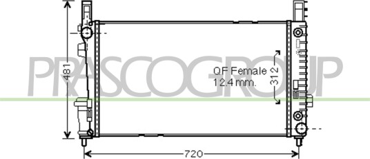 PRASCO ME324R002 Radiator motorkjøling