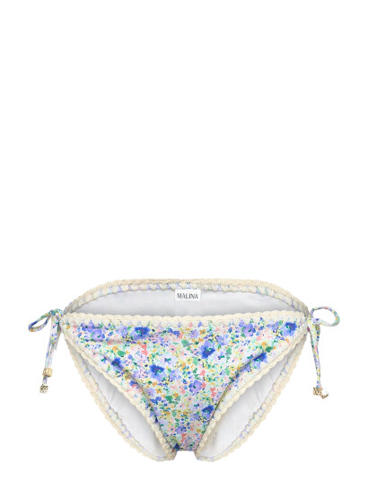 Malina Ally Crochet Trimmed Bikini Bottoms - Blue - XL