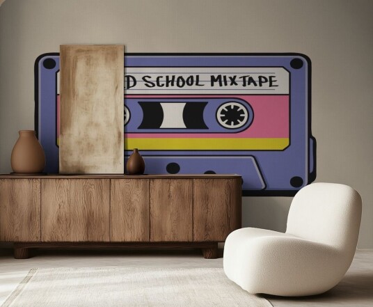 Tapet   Retro kassett design