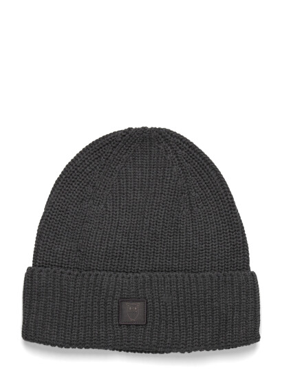 Knowledge Cotton Apparel Rib Hat   Gots/Vegan   Grey   ONE SIZE