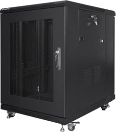 Lanberg V2 Rack Skap Flat Pack With Mesh Door 600X800 Fritt Stående Ral 9004 Svart 15U 19"