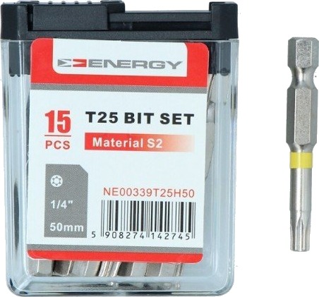 ENERGY NE00339T25H50 Skrutrekker bitssett