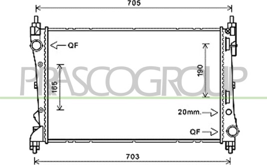 PRASCO FT910R004 Radiator motorkjøling PRASCO FT910R004 Radiator motorkjøling