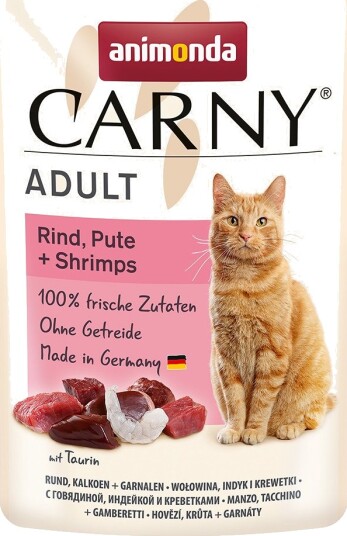 Animonda Carny Våtfôr Pouch + Reker Kalkun Okse 12 X 85 G