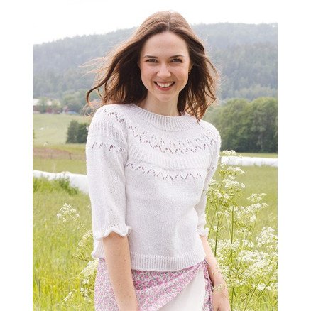 Mountain Frill by DROPS Design Genser Strikkeoppskrift str S XXXL