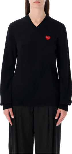 Comme des Garçons Play Dame Strikkevarer Svart S,