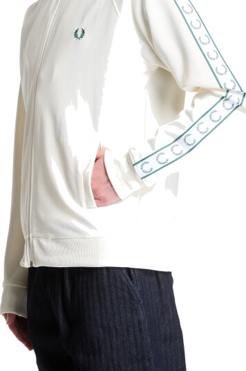 Fred Perry Constrast Taped Trk Jkt CreaM Fred Perry Constrast Taped Trk Jkt CreaM