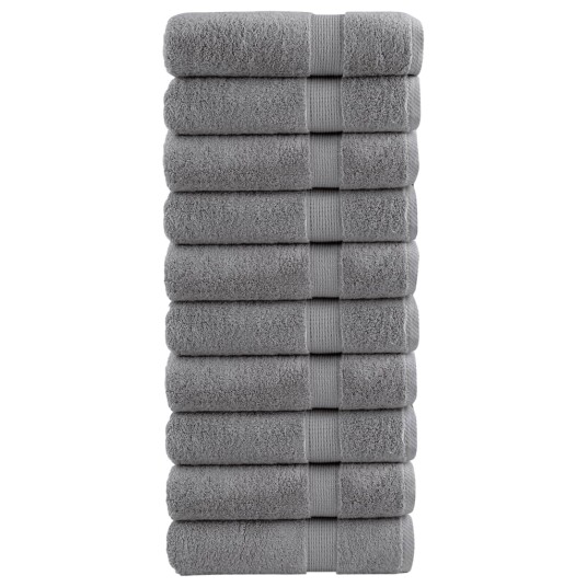 Premium håndklær SOLUND 10 stk grå 50x100 cm 600gsm Premium håndklær SOLUND 10 stk grå 50x100 cm 600gsm