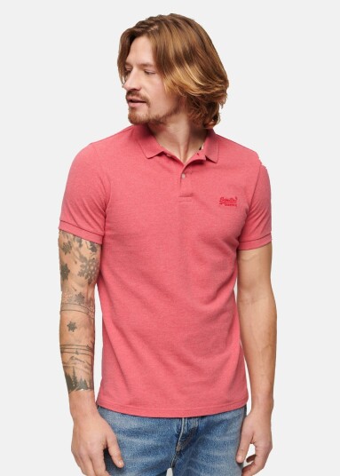 Superdry Classic Pique Polo Punch Pink Marl M Piketrøyer Superdry Classic Pique Polo Punch Pink Marl M Piketrøyer