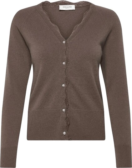 Rosemunde Rwlaica Cashmere Ls V Neck Lace Cardigan WALNUT M
