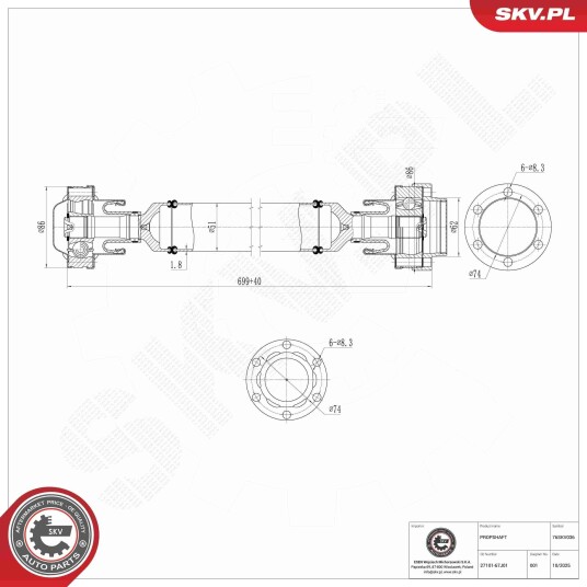 Drivaksel ESEN SKV 76SKV036