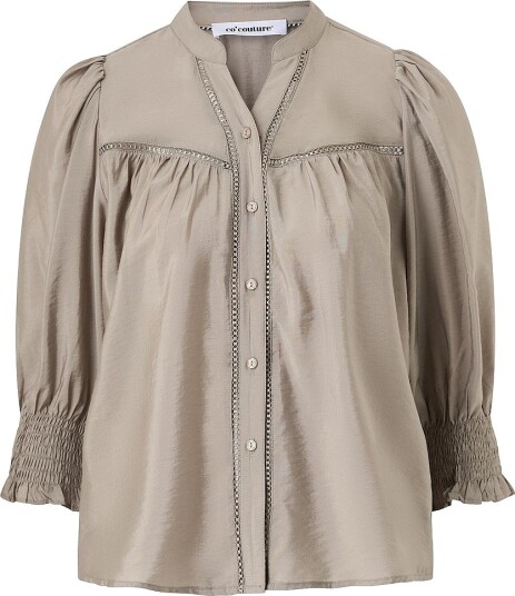 co’couture - Bluse CallumCC Lace Puff V-shirt - Beige
