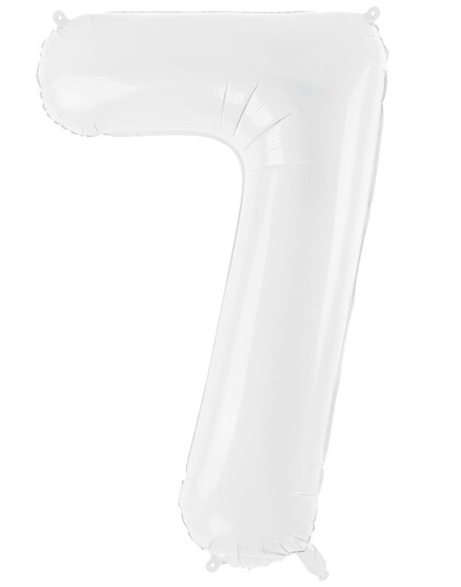 Tallet 7 Hvit JUMBO Folieballong 86 cm