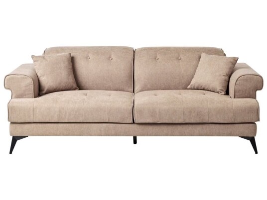 Beliani 3-seters Sofa Lysebrunt Stofftrekk med Justerbare Nakkestøtter Moderne Stil Stue Møbler Beliani 3-seters Sofa Lysebrunt Stofftrekk med Justerbare Nakkestøtter Moderne Stil Stue Møbler
