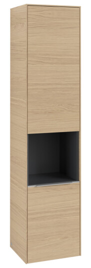 VILLEROY & BOCH SUBWAY 3.0 HØYSKAP 40X171 VENSTRE 2 DØRER & HYLLE NORDIC OAK HÅNDTAK I KROM