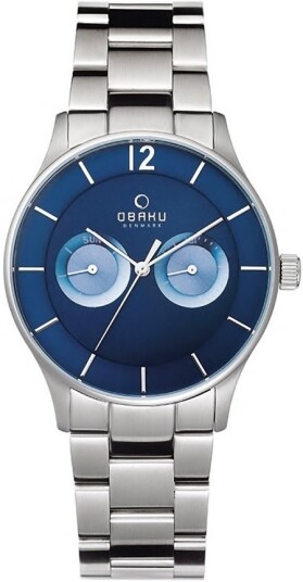 Obaku Herreklokke V192GMCLSC Luft Blå/Stål Ø39 mm