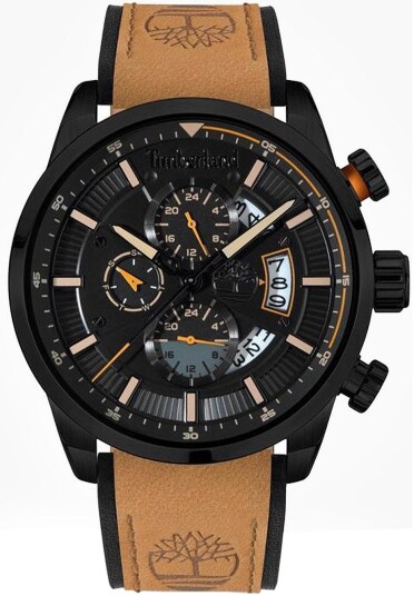 Timberland Herreklokke TDWGF2102603 Callahan Sort/Lær Ø47 mm Timberland Herreklokke TDWGF2102603 Callahan Sort/Lær Ø47 mm