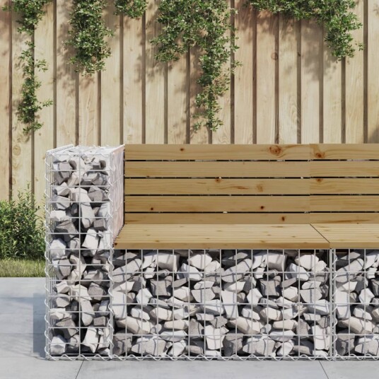 vidaXL Hagebenk gabiondesign 92x71x65,5 cm impregnert furu vidaXL Hagebenk gabiondesign 92x71x65,5 cm impregnert furu
