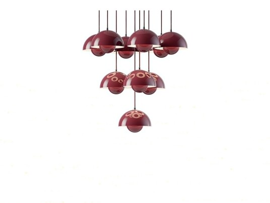 &Tradition Flowerpot VP10 Lysekrone Ø53 Dark Plum Lampemesteren