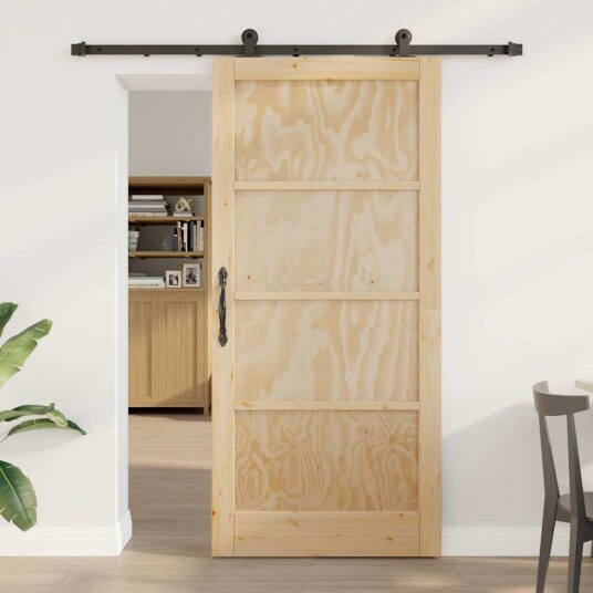 vidaXL skyvedør med hardware-sett 93x202 cm av solid tre furu