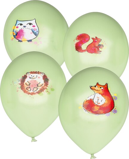 Ptit Clown Ballonger Skogsdyr 8-pakning 22464