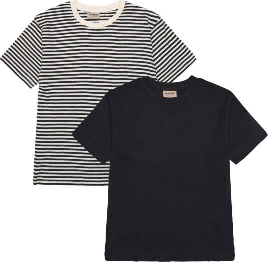 Wheat 2 Rib T Shirt S/S Fabian Navy 92