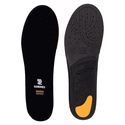 52bones Traintech Low Arch innleggssåle unisex Svart 39-40