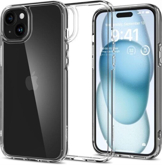 Spigen Ultra Hybrid Mobildeksel for iPhone 15 - Krystallklar Polykarbonat