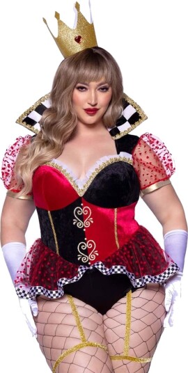 Burning Hot Royal Queen Hjertedronning Inspirert Kostyme til Dame 3XL 4XL