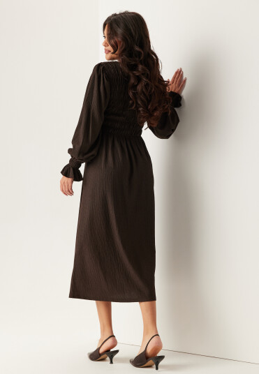 Bubbleroom Structure Long Sleeve Midi Dress