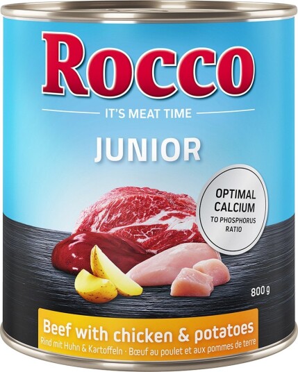 Rocco Våtfôr Junior Med & Poteter Kylling Storfe 12 X 800 G