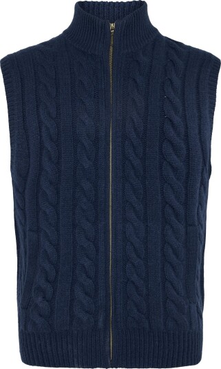Polo Ralph Lauren Cable Knit Wool Cashmere Sweater Vest   HUNTER NAVY   S