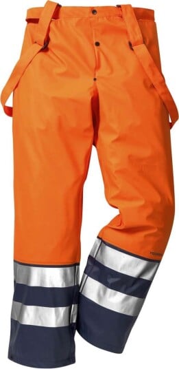 Fristads Høy synlighet regnbukser cl 2 2625 RS Hi Vis Oransje / Marineblå 2XL
