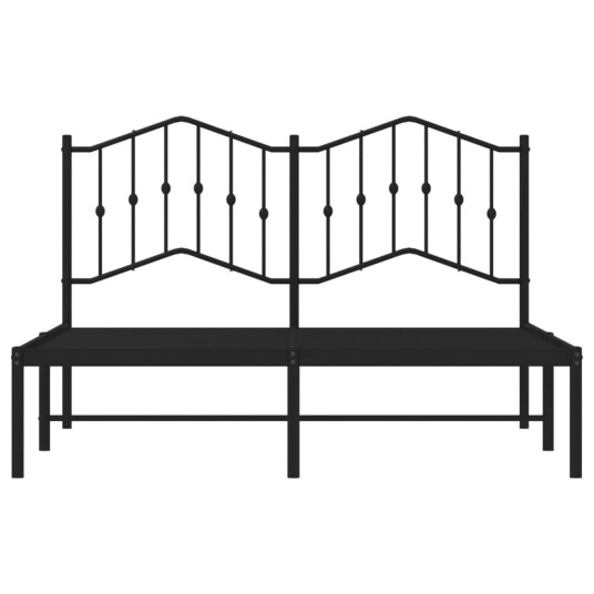 vidaXL Sengeramme i metall med hodegavl svart 140x190 cm 8721012210981
