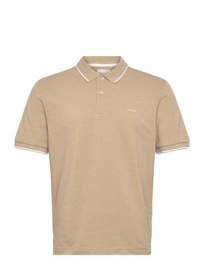GANT Tipping Ss Pique Polo Beige M GANT Tipping Ss Pique Polo Beige M