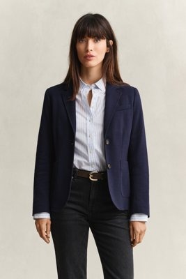 Gant Slim fit piqué blazer EVENING BLUE 40